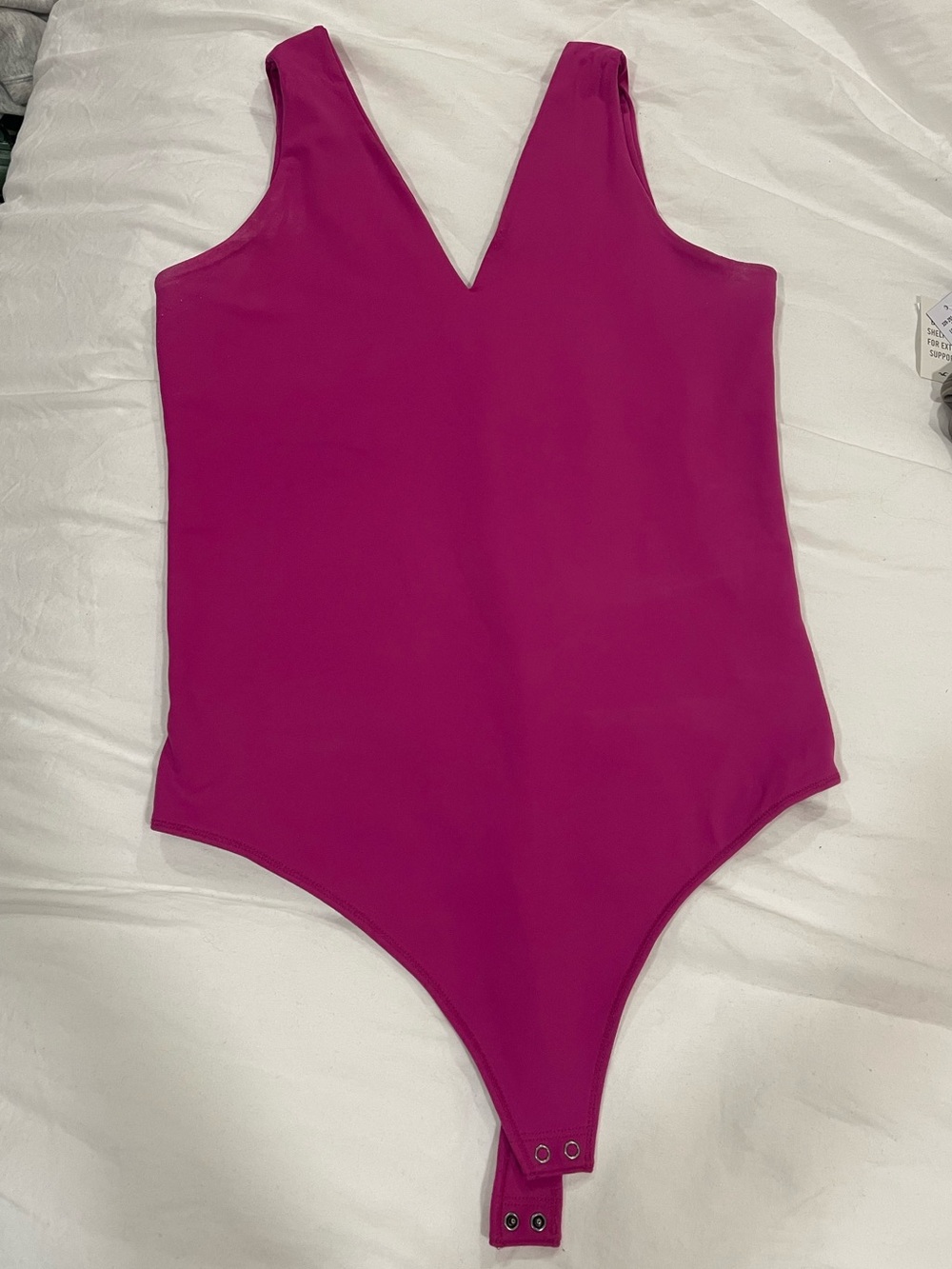 Abercrombie Tank V Neck bodysuit, size L, soft A&F collection, hot pink